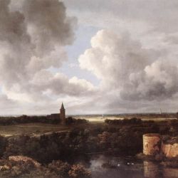 A Landscape with a Ruined Castle and a Church